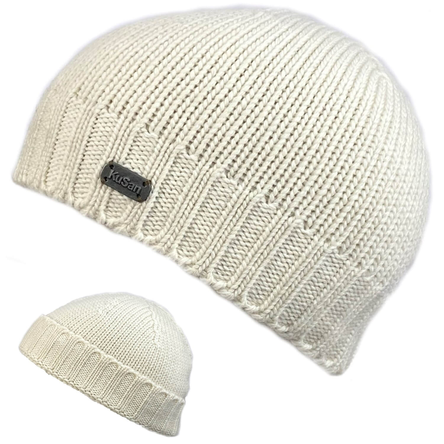 Beanie Hat, White, Docker Hat, KuSan