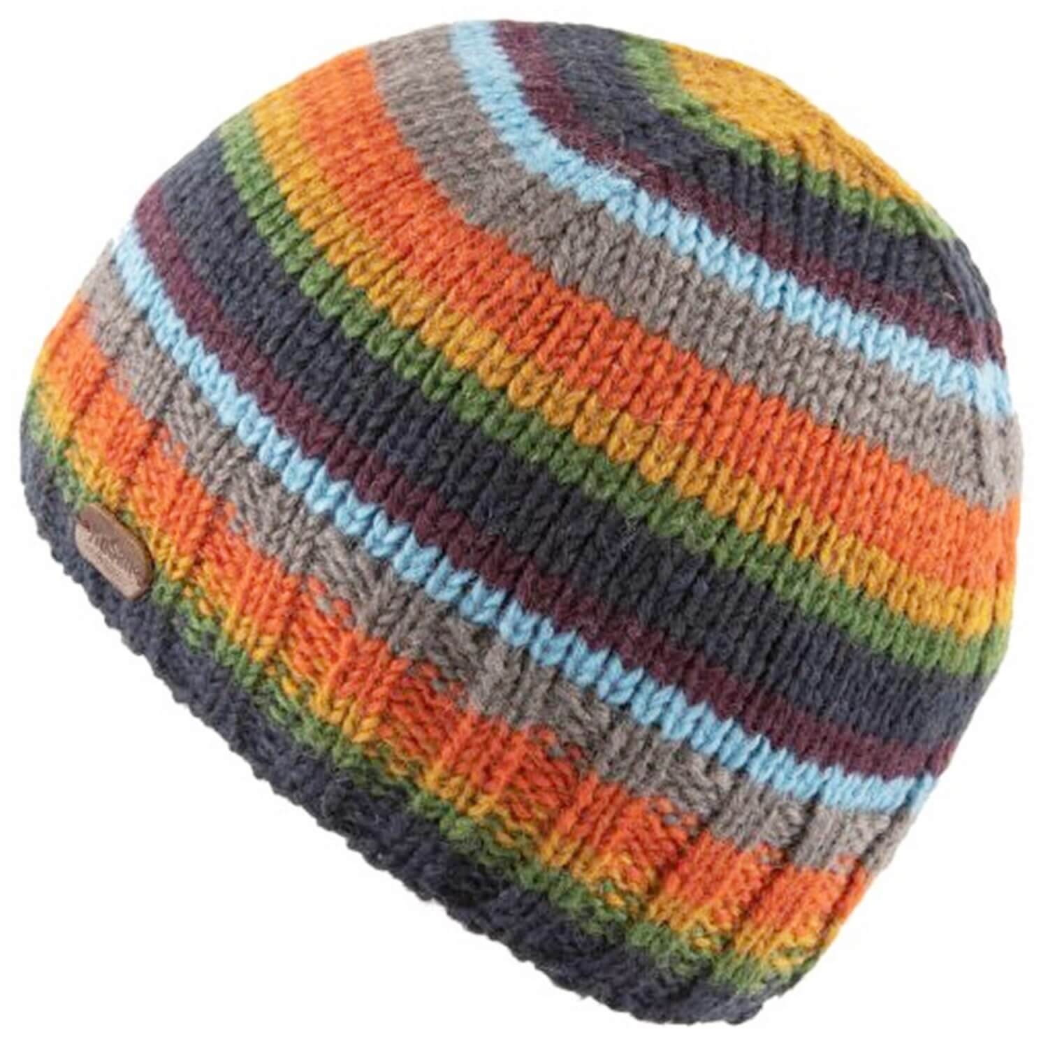 Beanie Hat, Multicoloured, Wool, Hand Knitted, KuSan