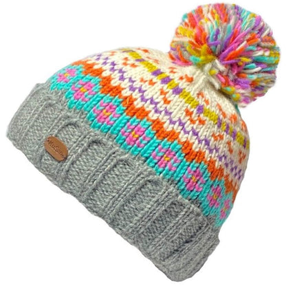 Pom Pom Beanie Hat, Multicolour, Winter Hat