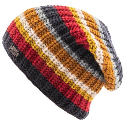 Striped Slouch Beanie Hat, Multicoloured