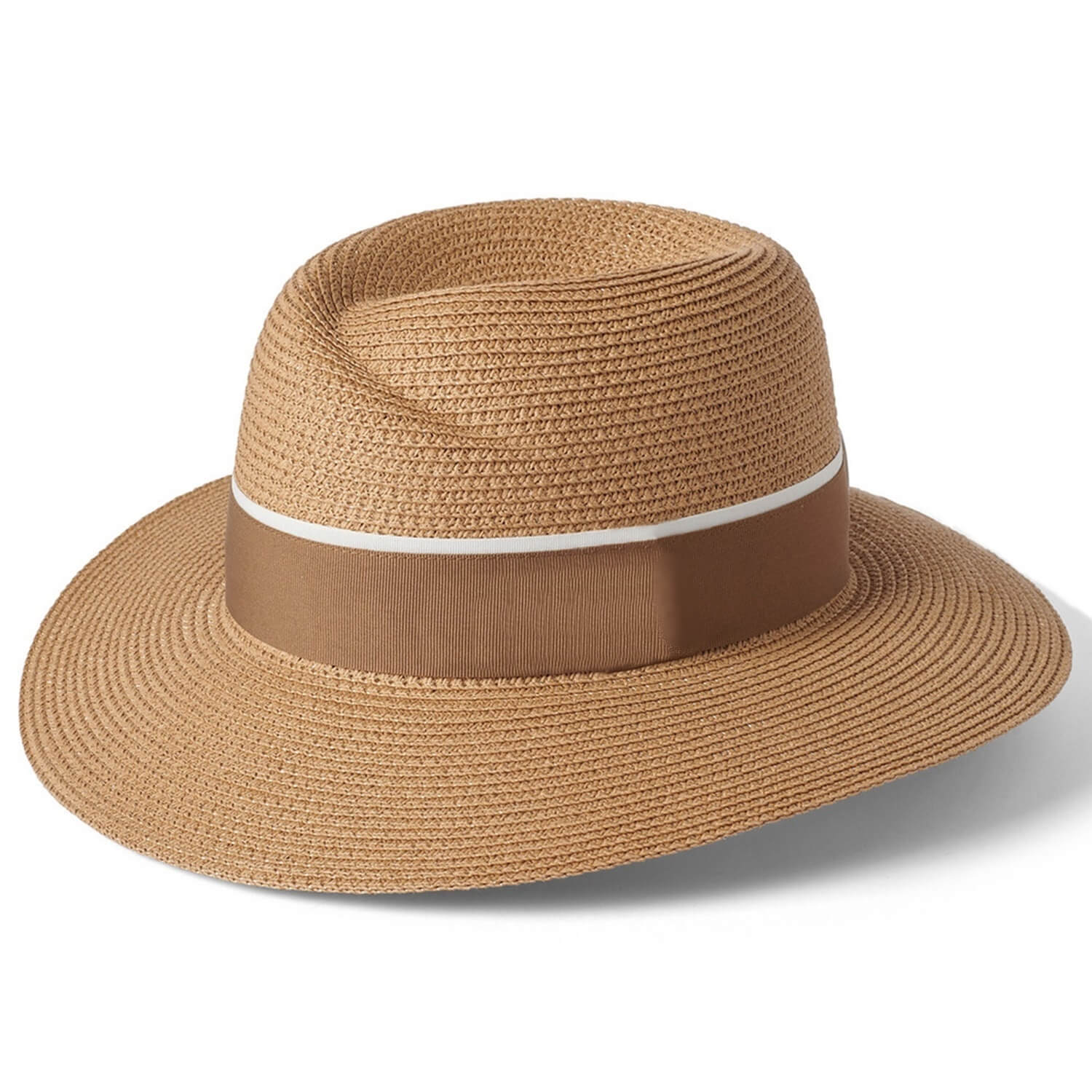 Straw Sun Hat, Beige, Womens, Panama