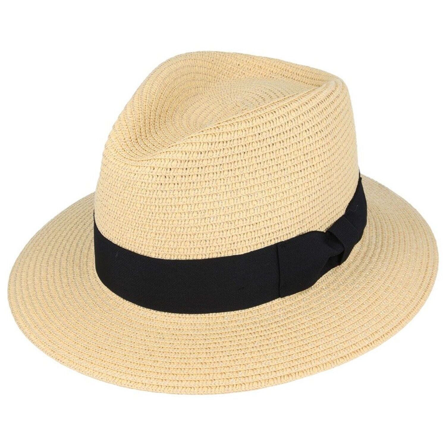 Fedora Hat, Beige, Straw