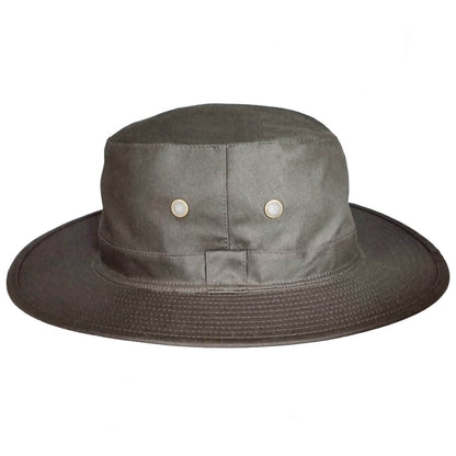 Waxed Traveller Hat, Olive Green, Boonie Hats, Side View