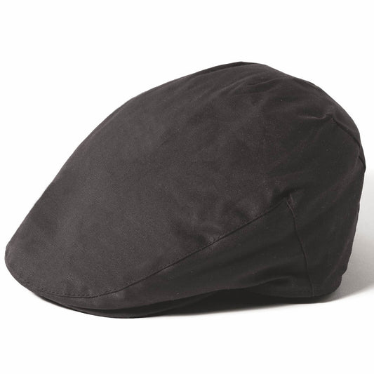 Flat Cap, Black, Waxed, Hat