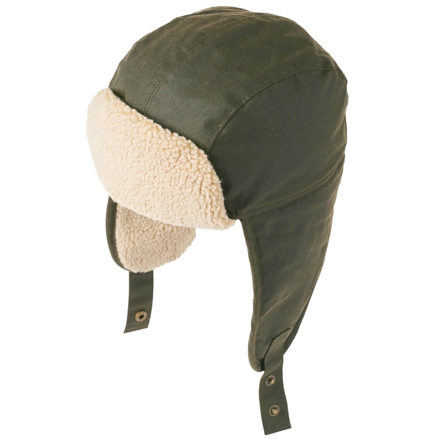 Trapper Hat, Olive Green, Waxed