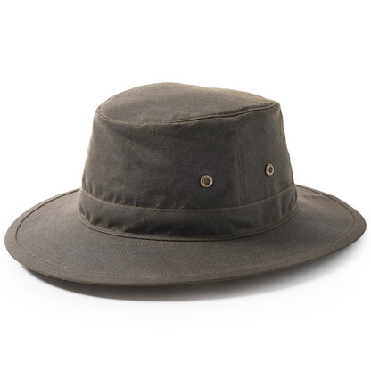 Waxed Traveller Hat, Olive Green, Sun Hats