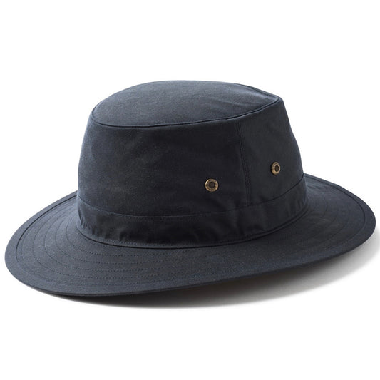 Waxed Traveller Hat, Navy Blue, Sun Hats