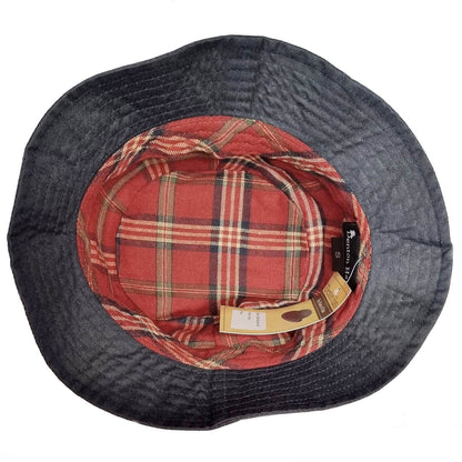 Bucket Hat, Navy Blue, Waxed, Lining View