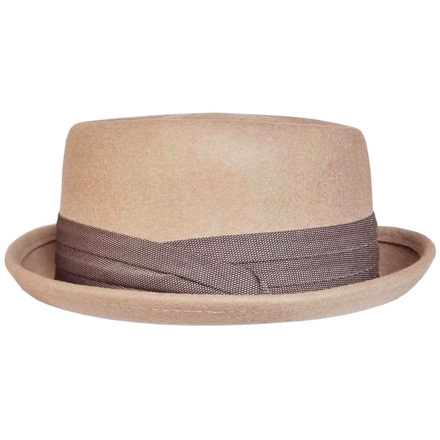 Pork Pie Hat, Camel, Trilby, Side View