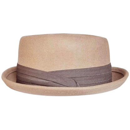 Pork Pie Hat, Camel, Trilby, Side View