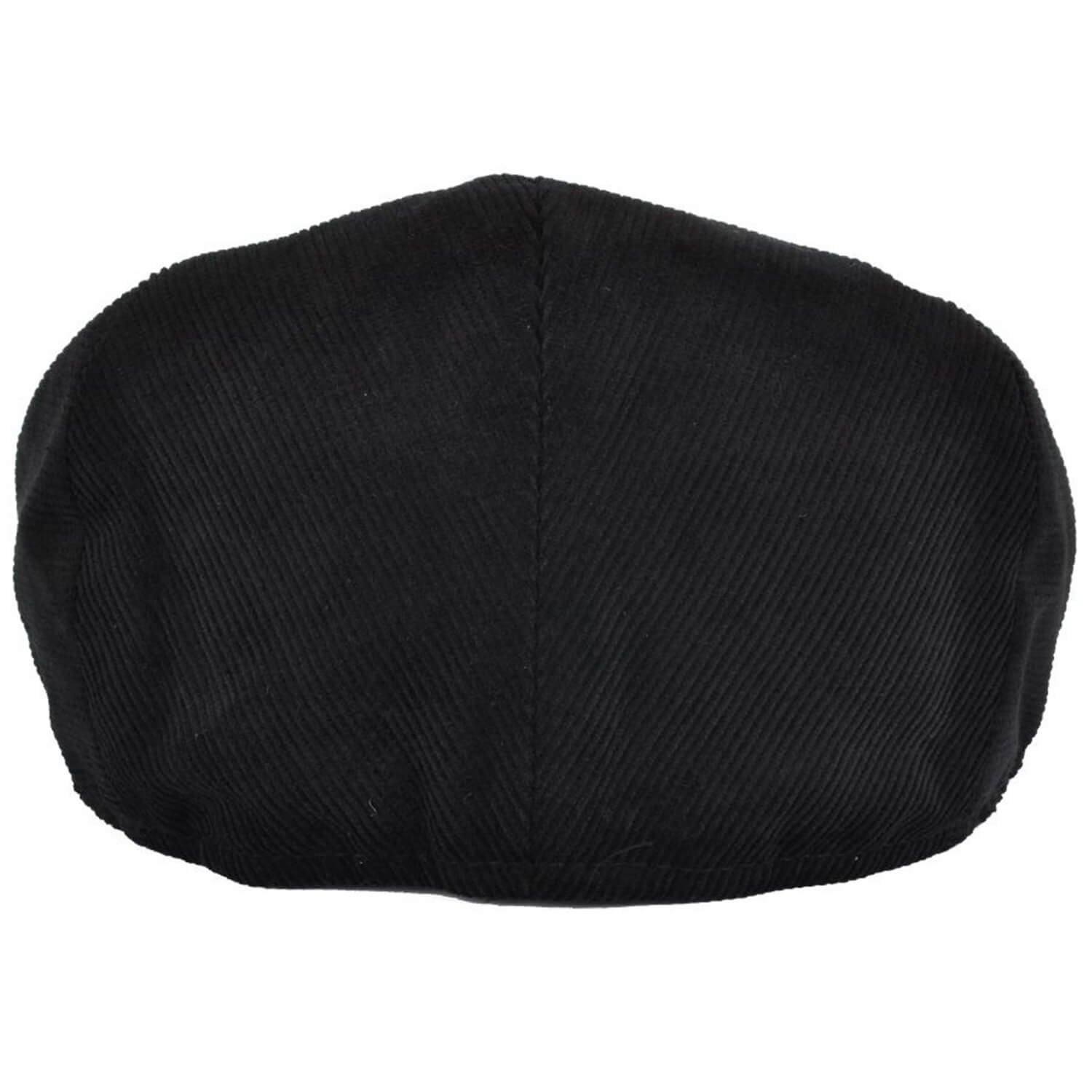 Flat Cap, Black, Corduroy, Rear View