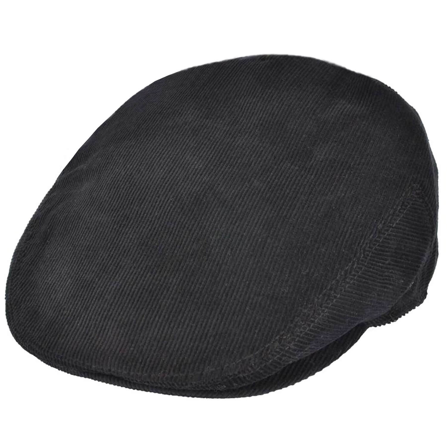 Flat Cap, Black, Corduroy Hat