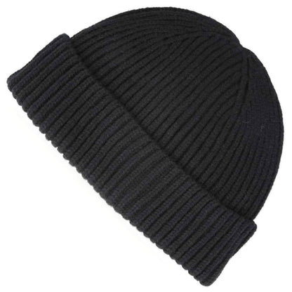 Short Docker Beanie, Black, Fishermans Hat