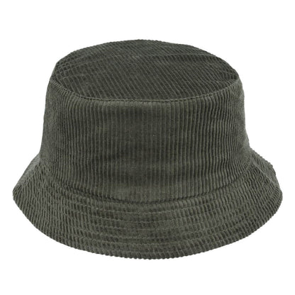 Corduroy Bucket Hat In Green - Carbon 212