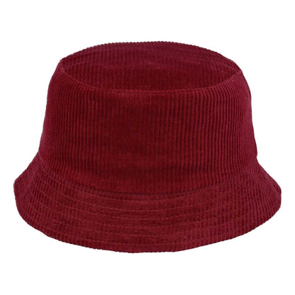 Corduroy Bucket Hat In Burgundy - Carbon 212