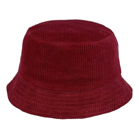 Corduroy Bucket Hat In Burgundy - Carbon 212