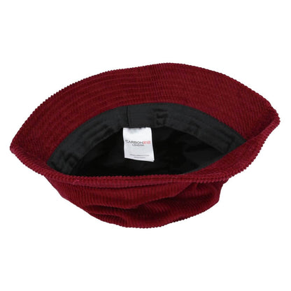 Corduroy Bucket Hat In Burgundy - Carbon 212