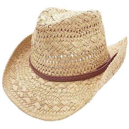 Straw Cowboy Hat, Beige, Sun hat