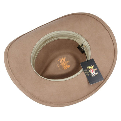 Cowboy Hat, Camel, Wide Brim, Wool, Interior View