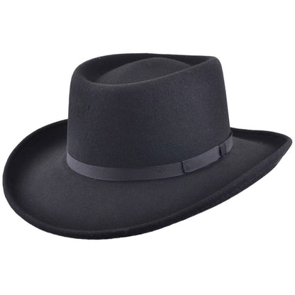 Gambler Hat, Black, Cowboy, Wool