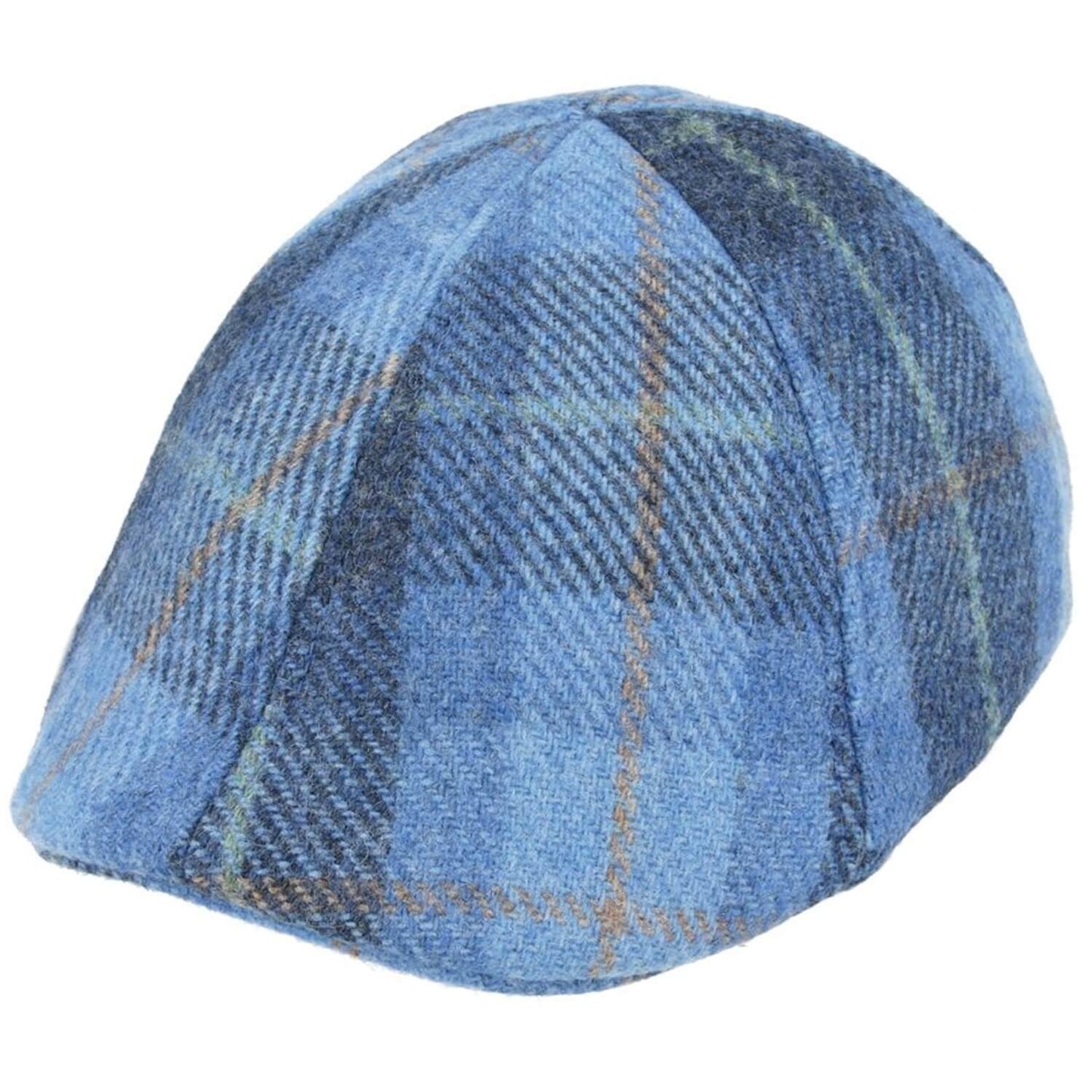 Duckbill Flat Cap, Blue, Tartan