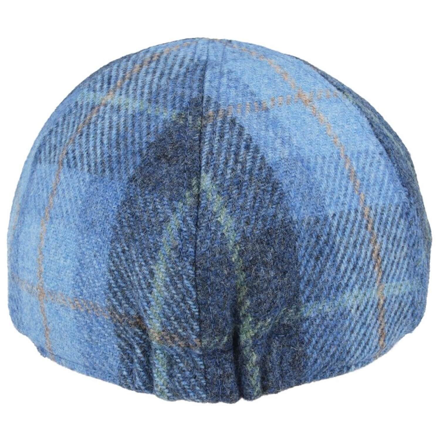 Duckbill Flat Cap, Blue, Tartan, Rear View