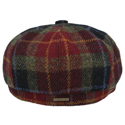 Newsboy Cap, Burgundy, Harris Tweed, Rear View