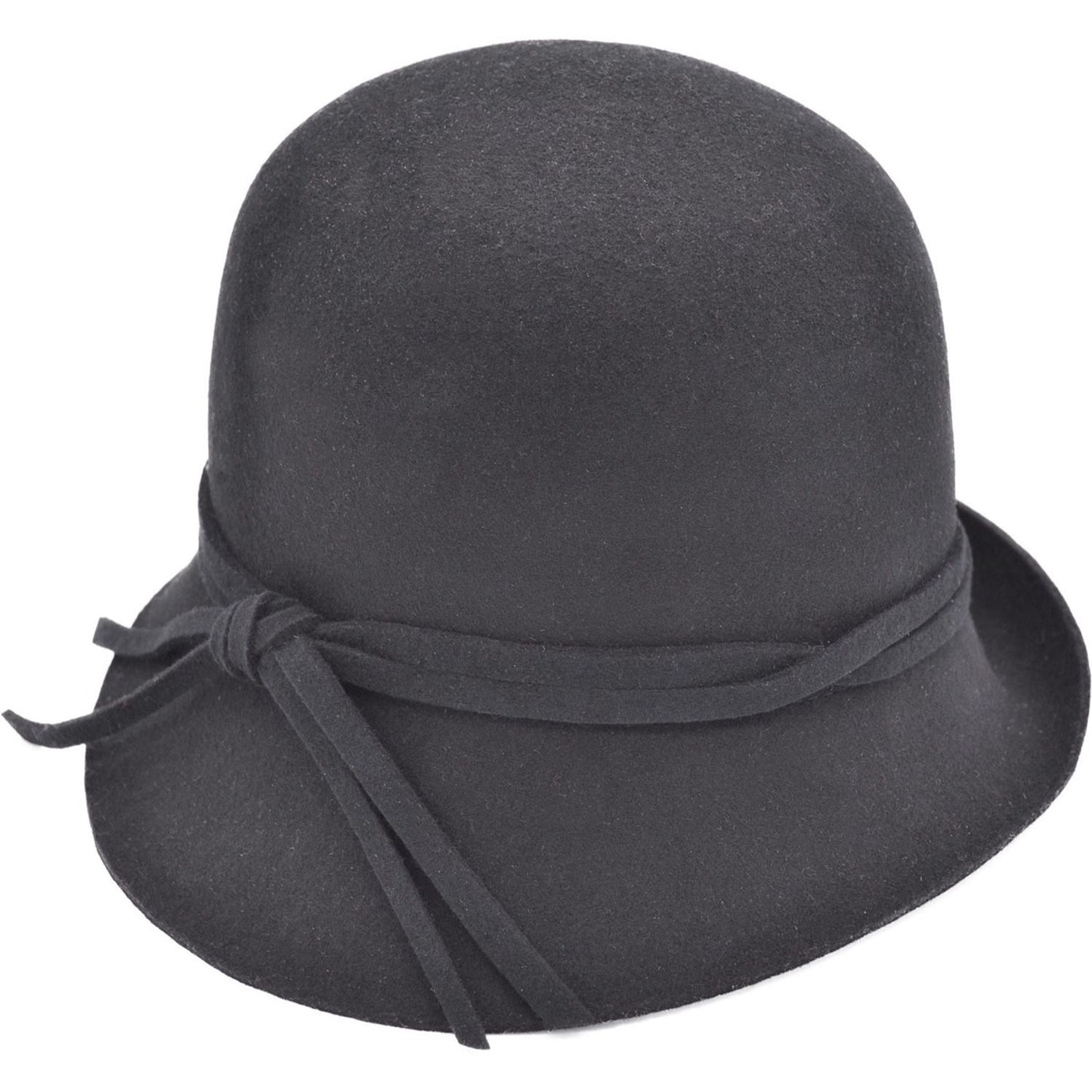 Cloche Hat, Black, Wool