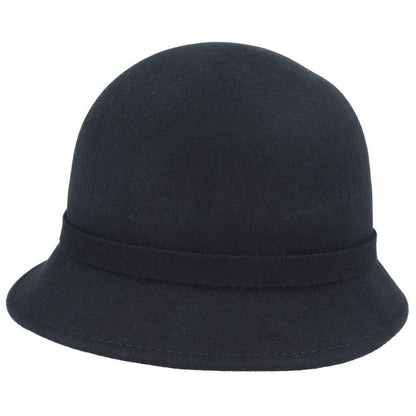 Cloch Hat, Black, Wool, Rear View