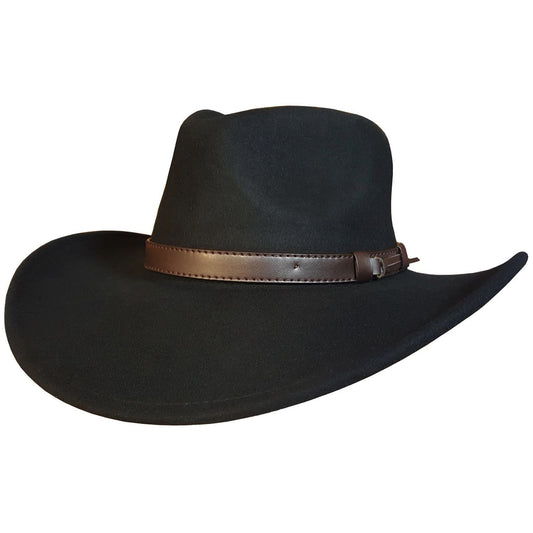 Cowboy Hat, Black, Wide Brim, Wool