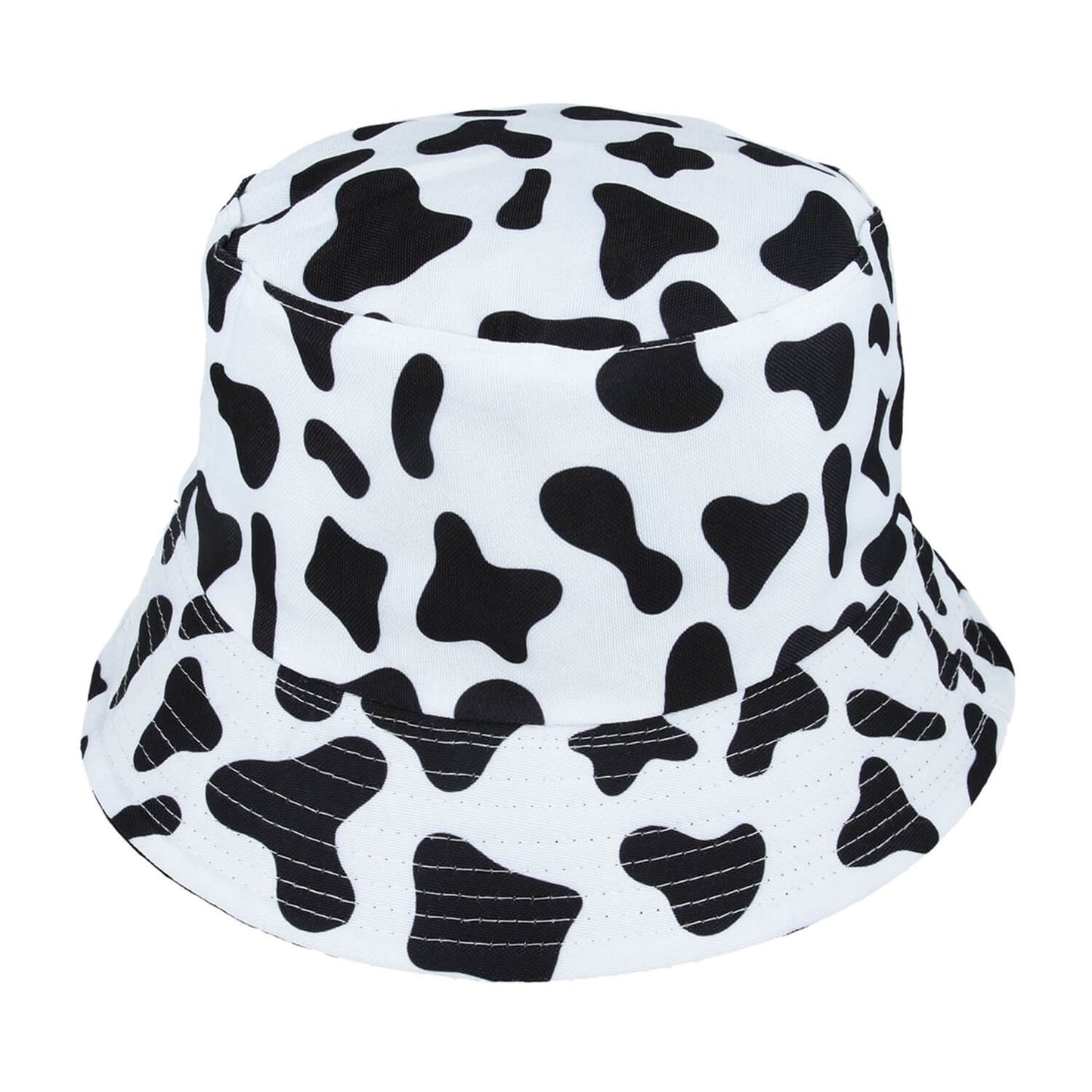 Bucket Hat, Black and White, Cow Print