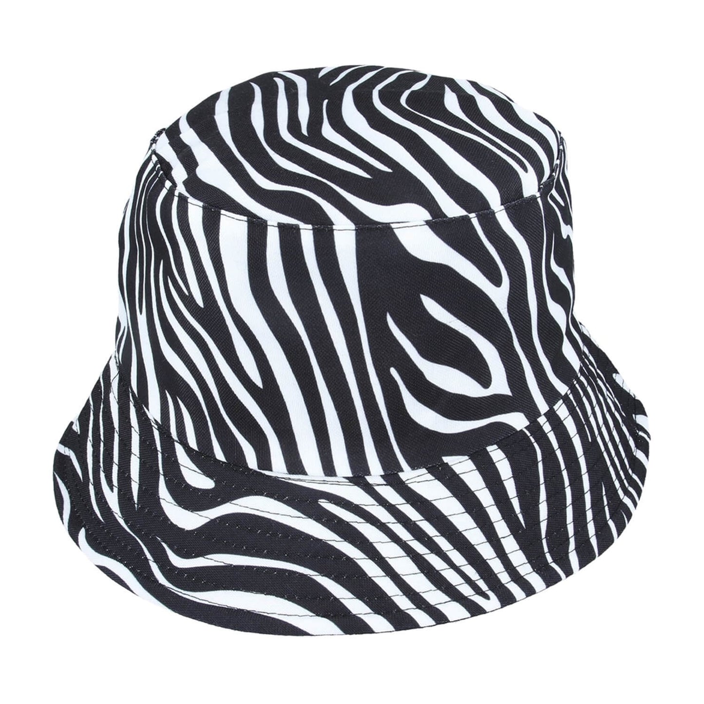 Bucket Hat, Black and White, Zebra Print