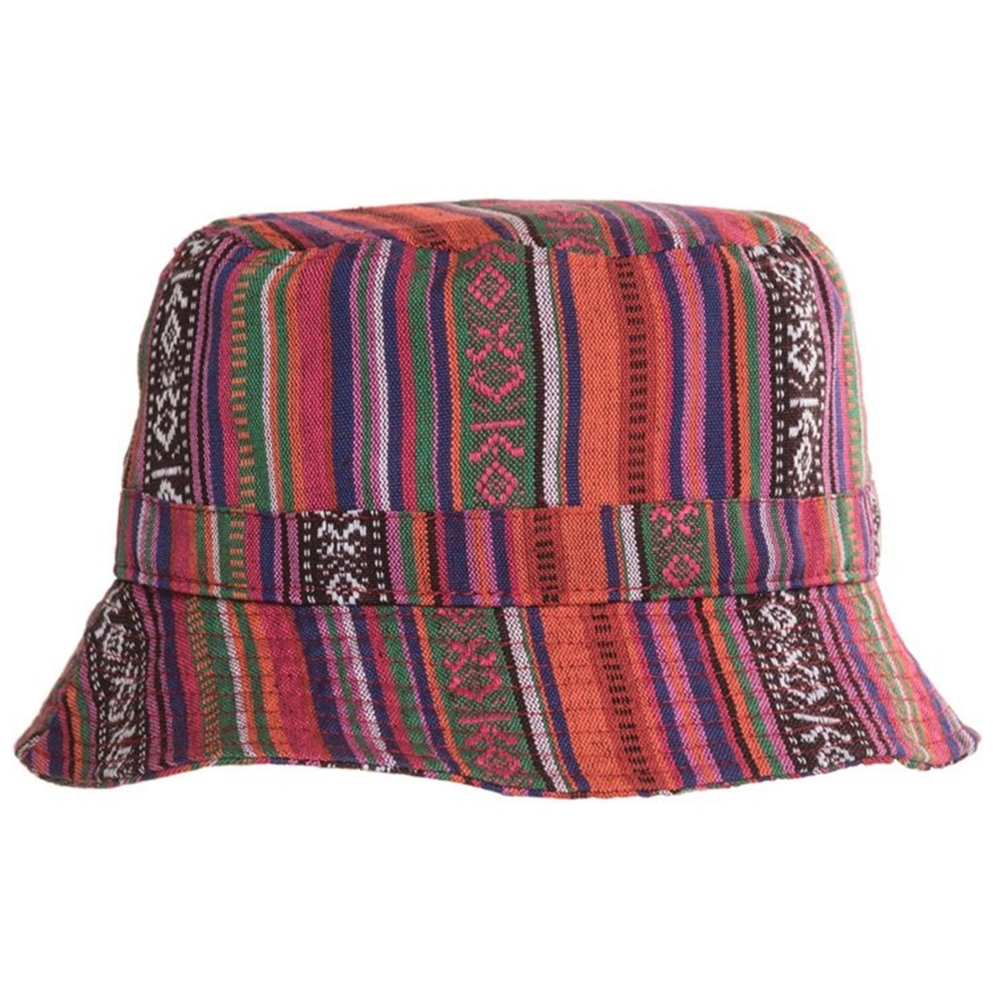 Bucket Hat, Red, Multicoloured, Peruvian