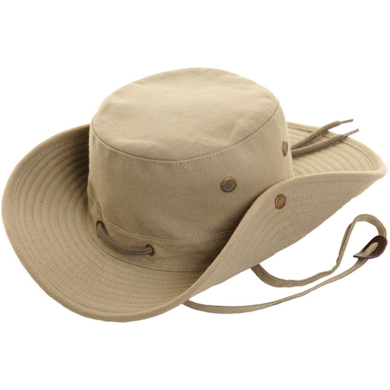 Aussie Bush Hat, Beige, Cotton, Wide Brim