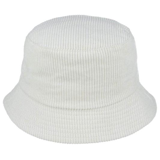 Bucket Hat, White, Corduroy