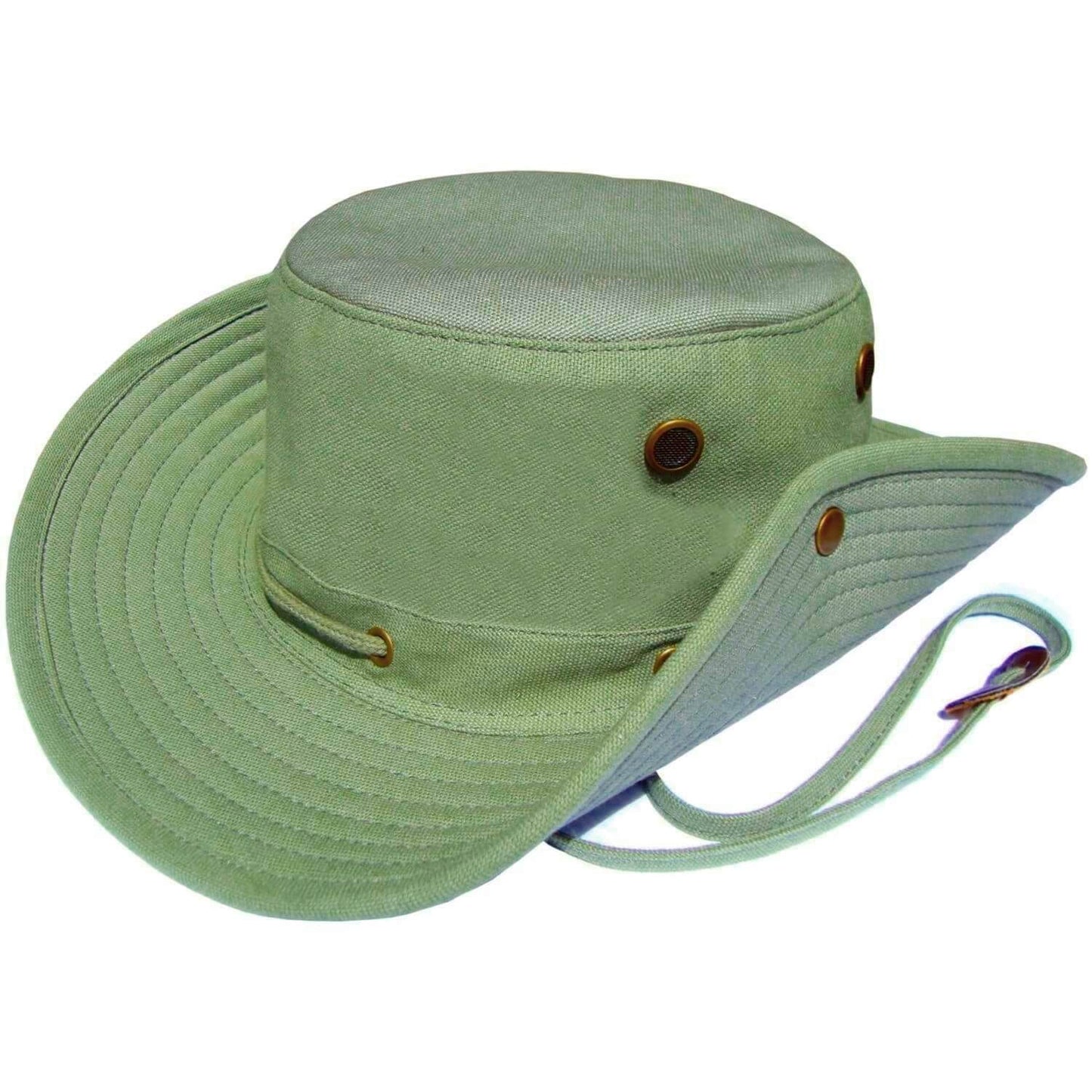 Aussie Bush Hat, Olive Green, Cotton, Wide Brim