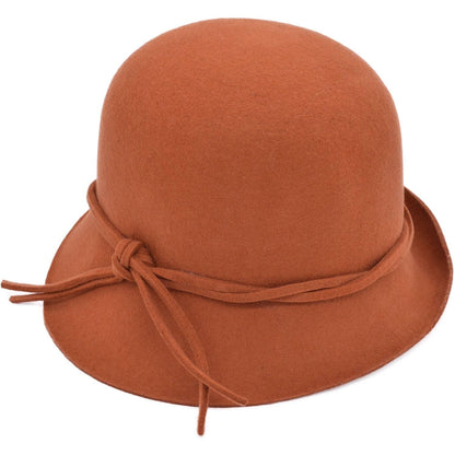 Cloche Hat, Burnt Orange, Wool