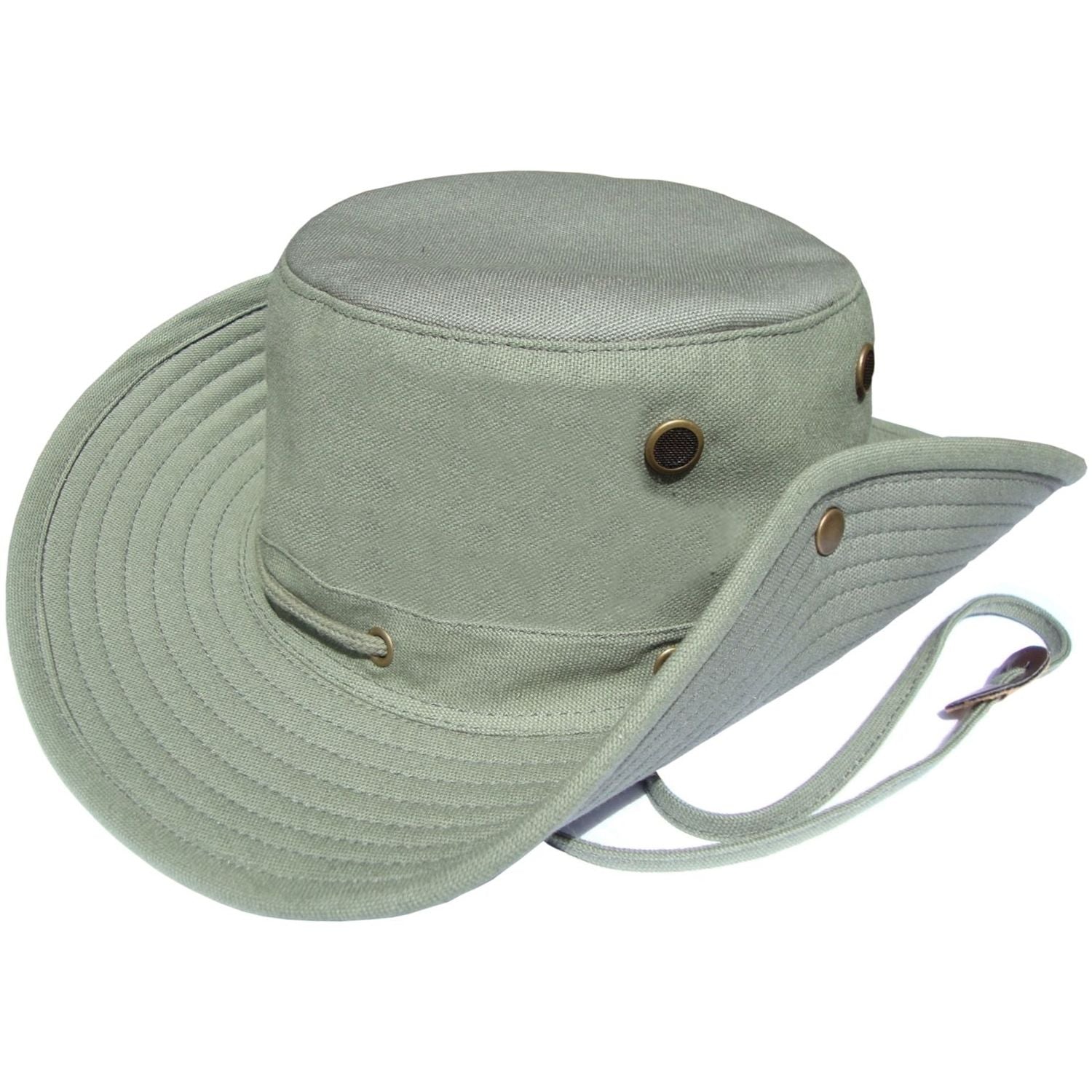 Aussie Bush Hat, Olive Green, Cotton, Wide Brim