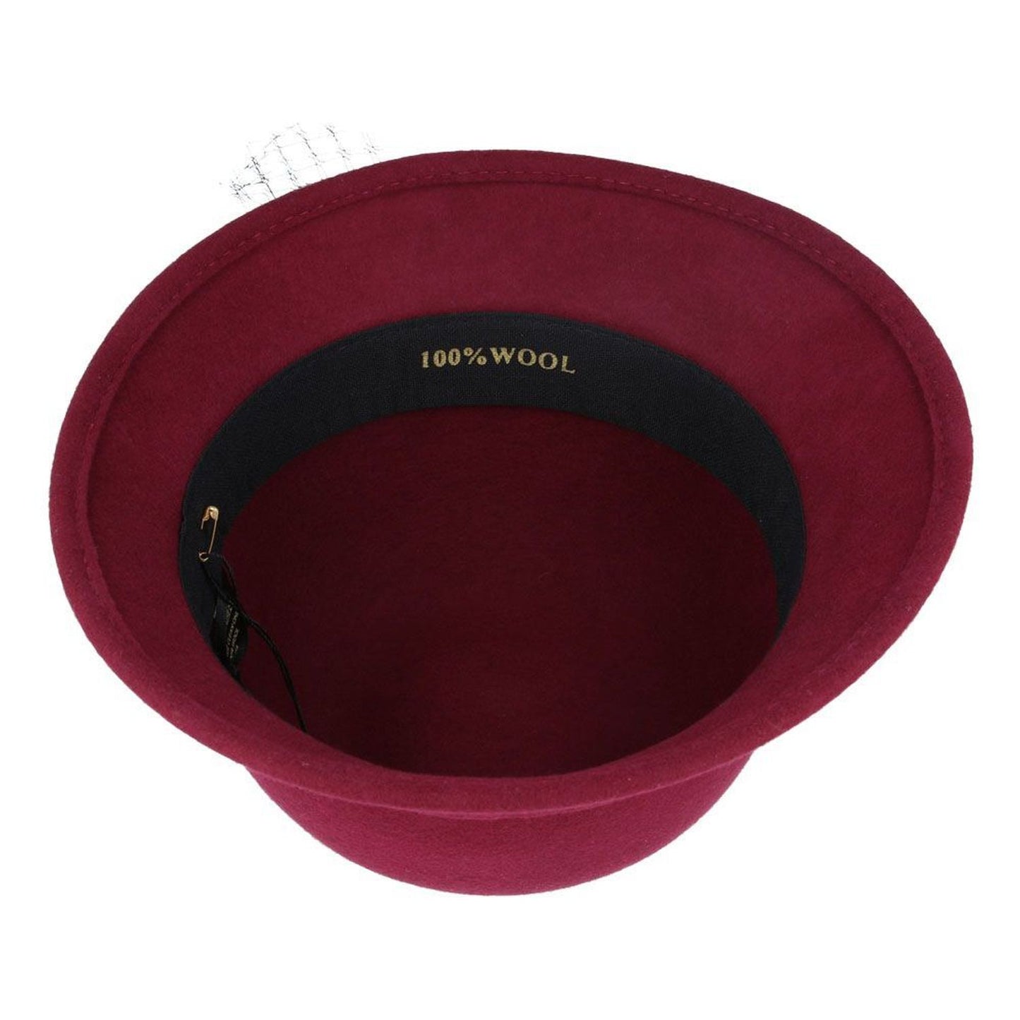 Cloch Hat, Wine Red, Wool, Interior