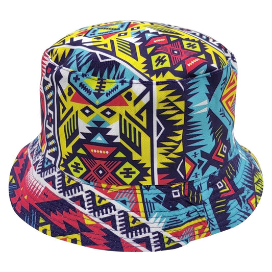 Bucket Hat, Multicoloured, Tribal, Reversible