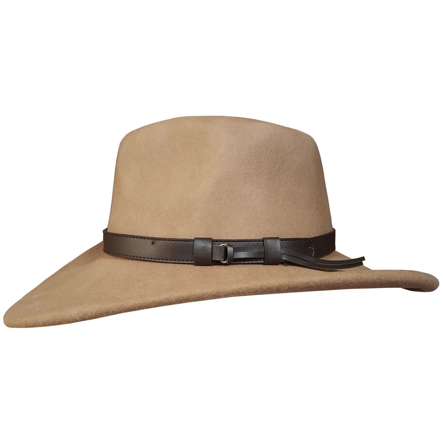 Cowboy Hat, Camel, Wide Brim, Wool, Side View