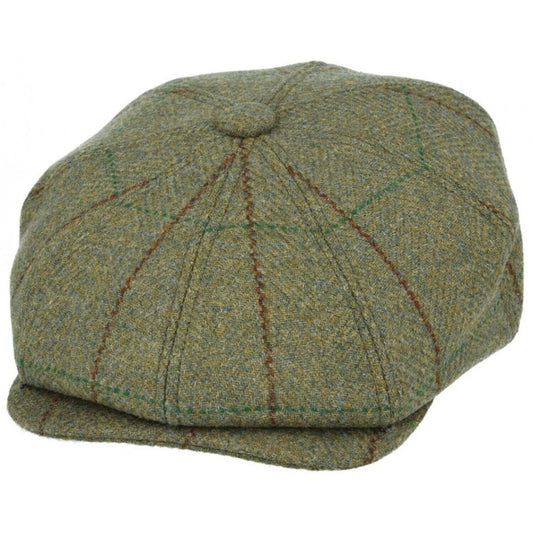 Newsboy Cap, Green, Derby Tweed, Baker Boy, Hat