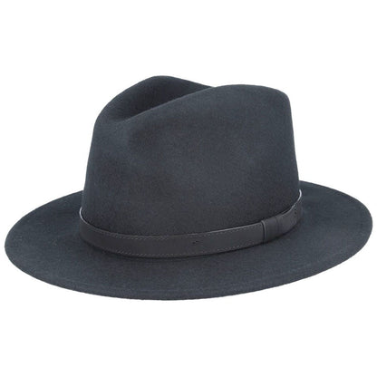 Fedora Hat, Black, Wool, Side View