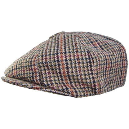 Newsboy Cap, Green/Brown, Check, Side View