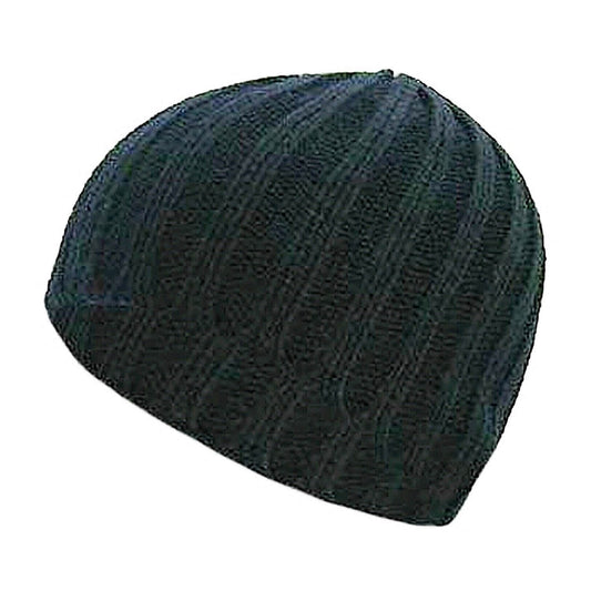 Beanie Hat, Black, Rib Knit, Short