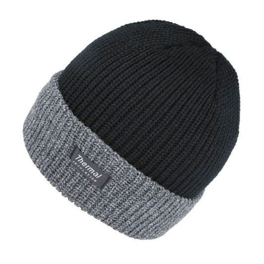 Beanie Hat, Black and Grey, Two-Tone