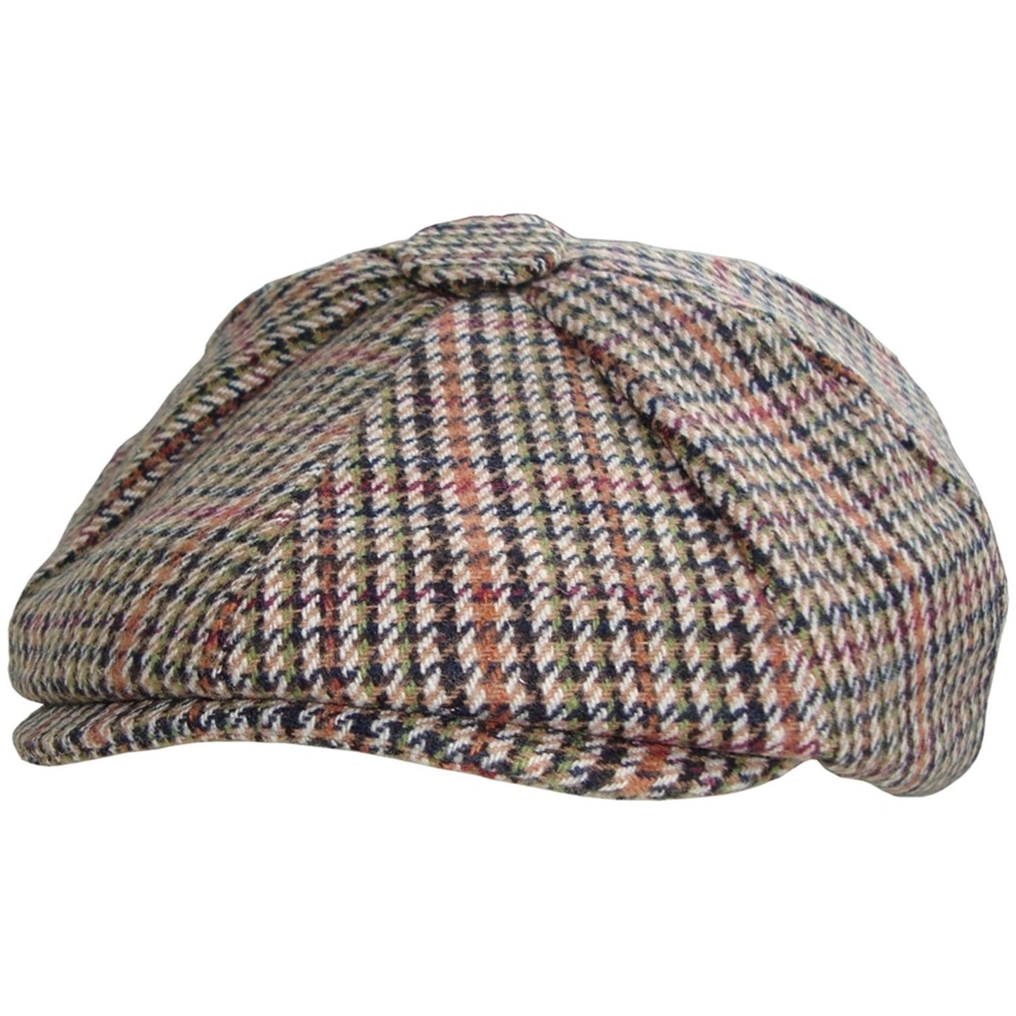 Newsboy Cap, Green/Brown, Check