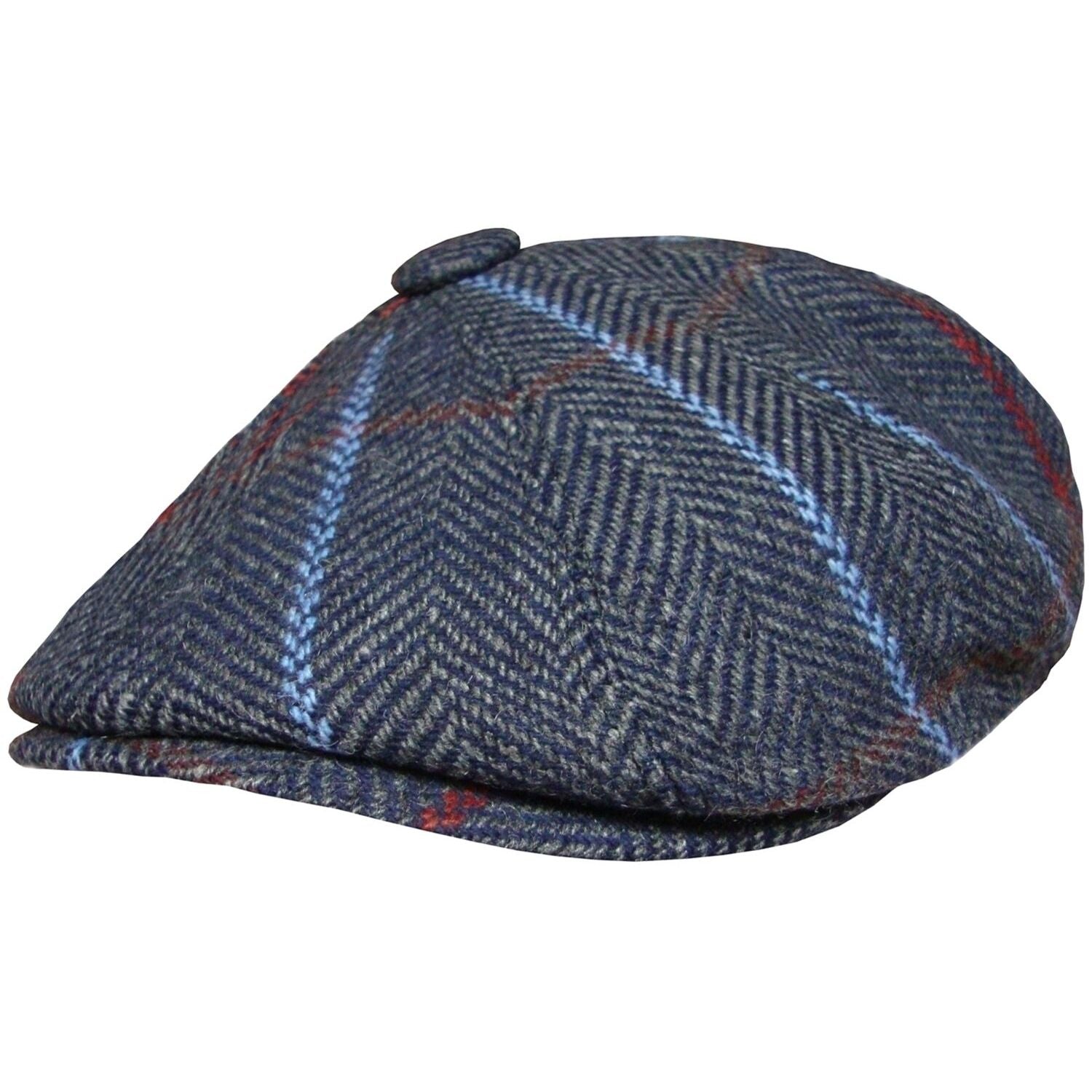 Newsboy Cap, Blue, Striped, Hat, Front View