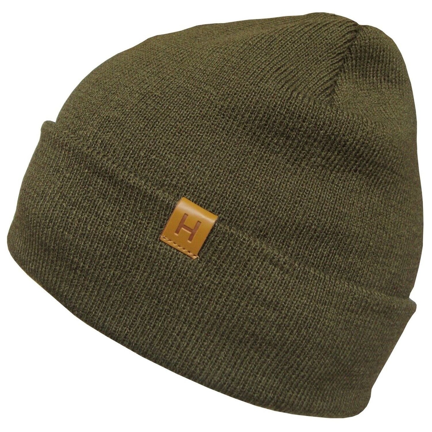 Beanie Hat, Green, Plain, Cuffed