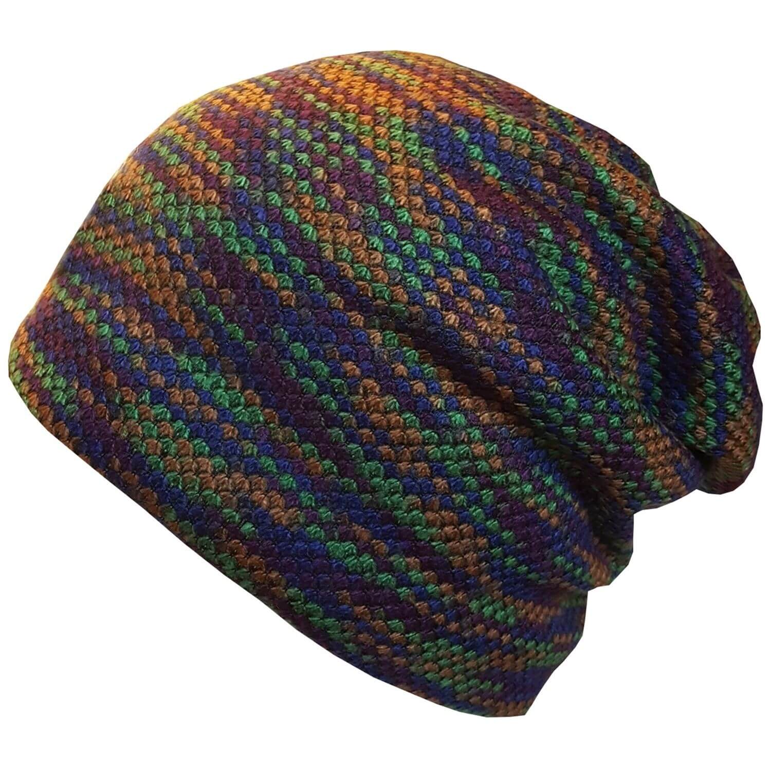 Beanie Hat, Purple, Multicoloured, Slouch